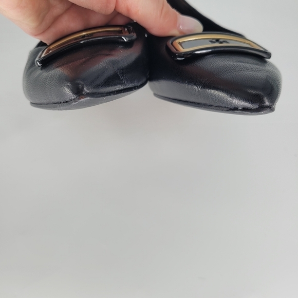 tory burch black Georgia Pointed Toe Flats slip ons loafers size 8.5 - Picture 7 of 11